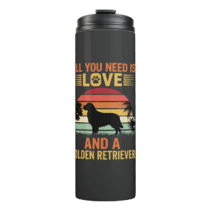 Garrafa Térmica Tudo Que Você Precisa É Amor Golden Retriever
