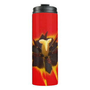 Garrafa Térmica tulipa amarela vermelha
