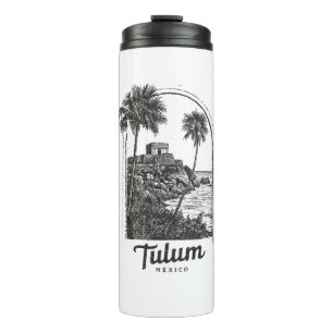 Garrafa Térmica Tulum México Destino de Viagem Antigo Ruína Maia