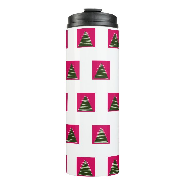 Garrafa Térmica Tumber térmico da árvore de Natal abstrato (Frente)