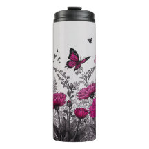 Tumblador térmico flexível rosa elegante