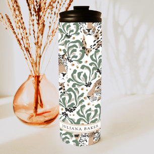 Garrafa Térmica Tumble Térmico Personalizado Folhagem Leopardo Mod