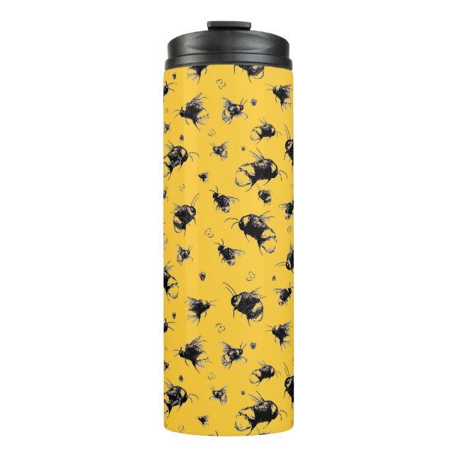 Garrafa Térmica Tumbler - Caneca de viagem de abelha-branca para a (Frente)