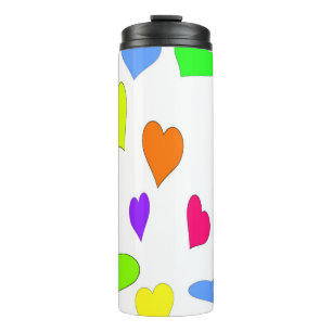 Garrafa Térmica Tumbler colorido do Thermal dos corações