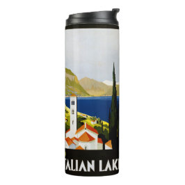 Garrafa Térmica Tumbler da viagens vintage dos Lagos Italianos