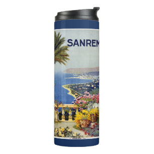 Garrafa Térmica Tumbler das viagens vintage de Italia Sanremo
