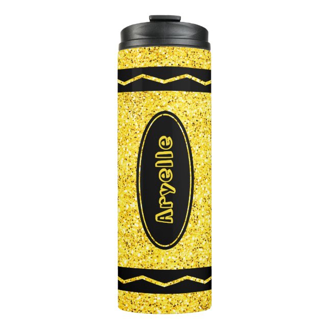 Garrafa Térmica Tumbler de bebida personalizada de nome brilhante  (Frente)