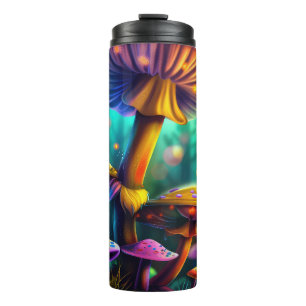 Garrafa Térmica Tumbler de Cogumelos Fantasia