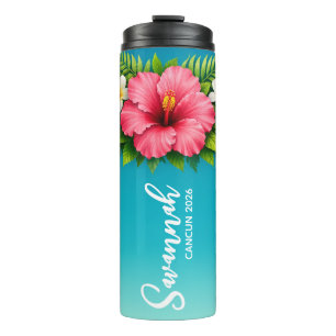 Garrafa Térmica Tumbler de Férias Personalizado, Tumbler de Copo d