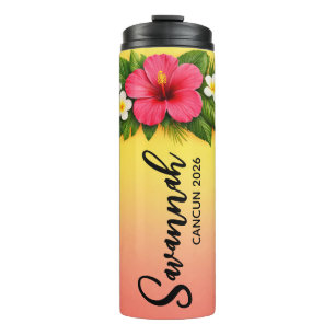 Garrafa Térmica Tumbler de Férias Personalizado, Tumbler de Copo d