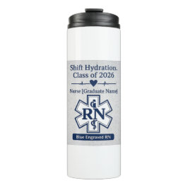 Garrafa Térmica Tumbler de Graduação de Enfermagem RN Gravado Azul