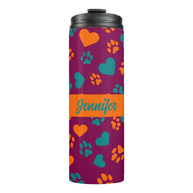 Garrafa Térmica Tumbler de impressão púrpura de vinho personalizad (Frente)