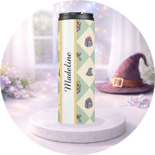Garrafa Térmica Tumbler de Menina Personalizada com Livros Bruxo V