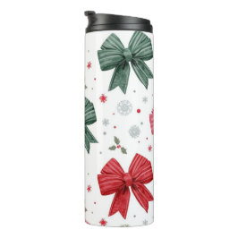 Garrafa Térmica Tumbler de Natal com Laço Elegante para Ela
