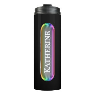 Garrafa Térmica Tumbler de Nome em Vidro Líquido Personalizado M