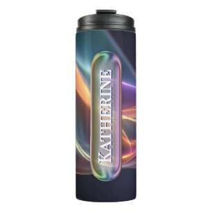 Garrafa Térmica Tumbler de Nome em Vidro Líquido Personalizado   M