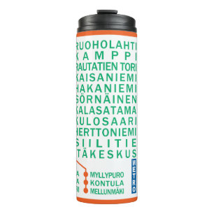Garrafa Térmica Tumbler de nome personalizado das Estações do Metr