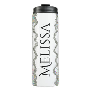Garrafa Térmica Tumbler de nome personalizado, Tumbler de brilho p
