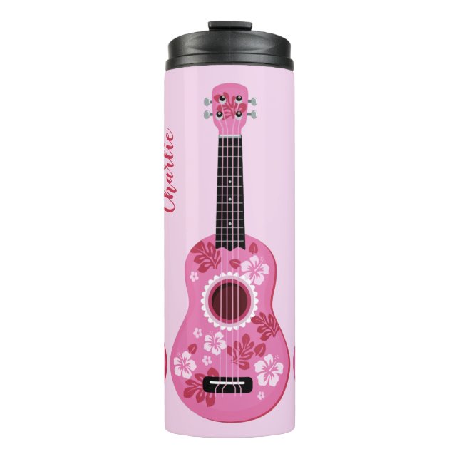 Garrafa Térmica Tumbler de nome personalizado Ukulele (Frente)
