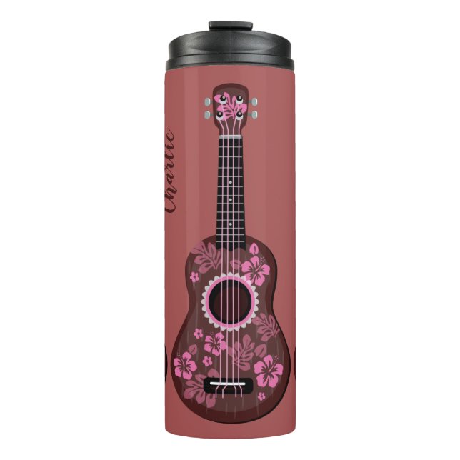 Garrafa Térmica Tumbler de nome personalizado Ukulele (Frente)