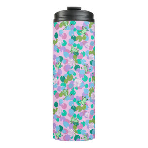 Garrafa Térmica Tumbler de sapo bonito com fundo rosa