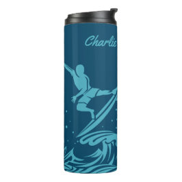 Garrafa Térmica Tumbler de Surfer de Nome Personalizado