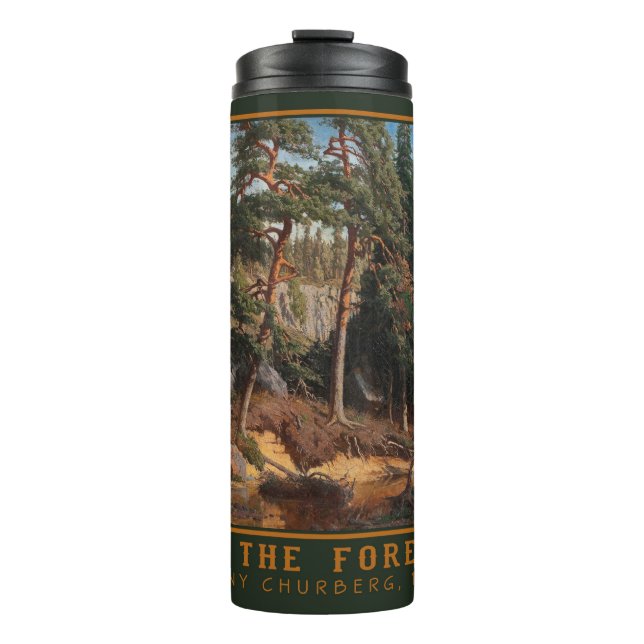 Garrafa Térmica Tumbler de texto personalizado da arte "Na Florest (Frente)