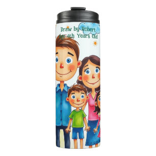 Garrafa Térmica Tumbler de Trabalho de arte de Criança Personaliza