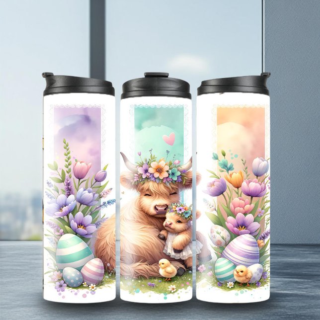 Garrafa Térmica Tumbler de Vaca de Páscoa na moda (Criador carregado)