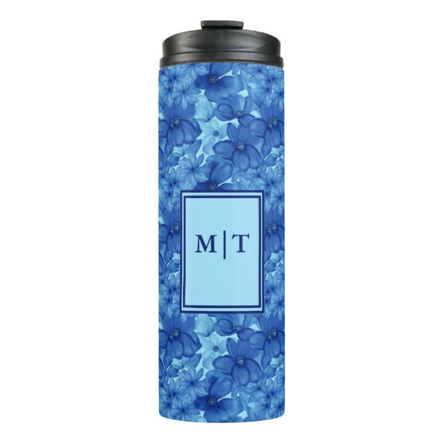Garrafa Térmica Tumbler Decorativo Floral Personalizado (Frente)