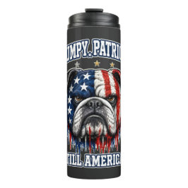 Garrafa Térmica Tumbler do Bulldog Patriótico Mal-Humorado do Dia