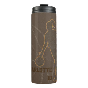 Garrafa Térmica Tumbler do costume da menina do basquetebol