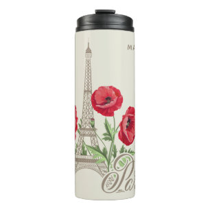 Garrafa Térmica Tumbler do nome personalizado da França de Paris