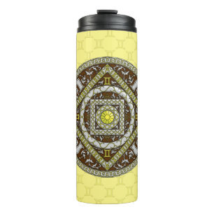 Garrafa Térmica Tumbler do Thermal da mandala dos Gêmeos