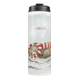 Garrafa Térmica Tumbler do Urso de Inverno Personalizado – Animal