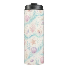 Garrafa Térmica Tumbler Estético Praia Pastel