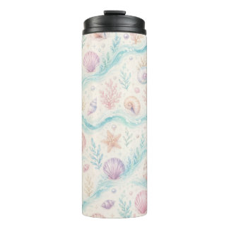 Garrafa Térmica Tumbler Estético Praia Pastel