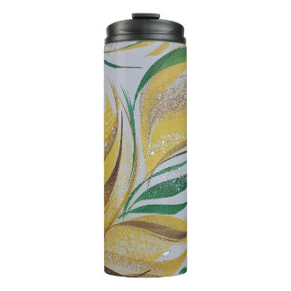 Garrafa Térmica Tumbler Floral Amarelo