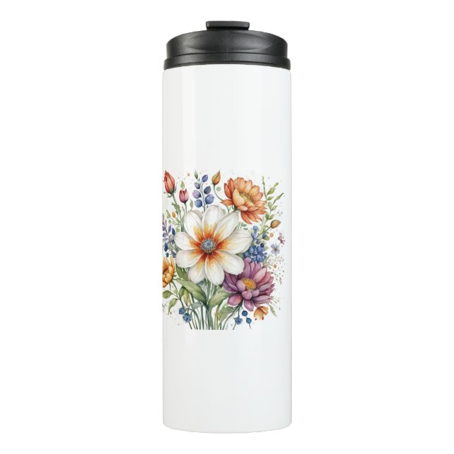 Garrafa Térmica Tumbler Floral design (Frente)