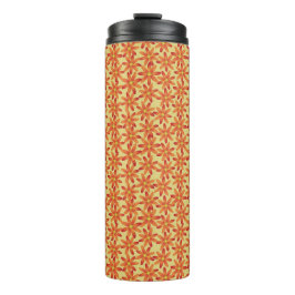 Garrafa Térmica Tumbler Floral Girassol Retro em Amarelo Quente