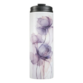 Garrafa Térmica Tumbler floral púrpura