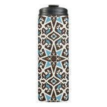 Tumbler Geométrico Azul e Castanho