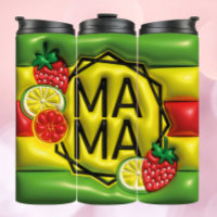 Tumbler Inflado 3D - Mamãe de Verão em Quadro Frut