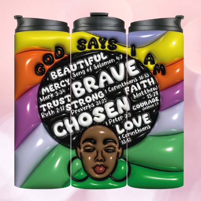 Garrafa Térmica Tumbler Inflado Afro Queen 3D (Criador carregado)