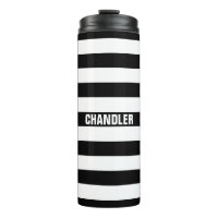 Tumbler listrado preto e branco personalizado