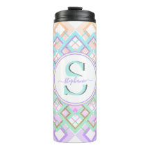 Tumbler Personalizado com Monograma Pastel Present