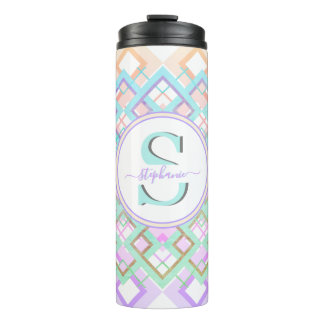 Garrafa Térmica Tumbler Personalizado com Monograma Pastel Present
