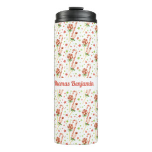 Garrafa Térmica Tumbler Personalizado com Padrão de Doces de Natal