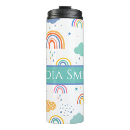 Garrafa Térmica Tumbler personalizado da bebida arco-íris