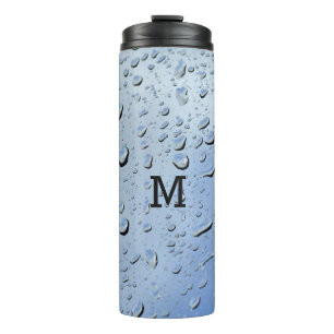 Garrafa Térmica Tumbler personalizado de monograma "Raindrops"